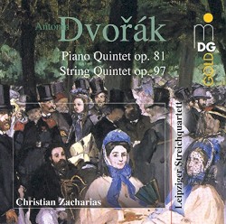 Piano Quintet, op. 81 / String Quintet, op. 97 by Antonín Dvořák ;   Leipziger Streichquartett ,   Christian Zacharias