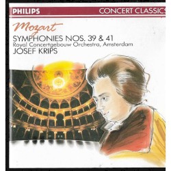 Symphonies nos. 39 & 41 by Mozart ;   Royal Concertgebouw Orchestra, Amsterdam ,   Josef Krips