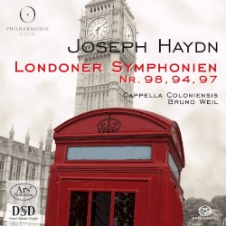 London Symphonies 98, 94, 97 by Joseph Haydn ;   Cappella Coloniensis ,   Bruno Weil