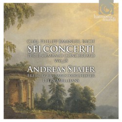 Sei concerti per il cembalo concertato Wq 43 by Carl Philipp Emanuel Bach ;   Andreas Staier ,   Freiburger Barockorchester ,   Petra Müllejans