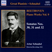 Piano Works, Vol. 9: Sonatas nos. 30, 31 and 32 by Beethoven ;   Artur Schnabel
