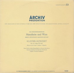 Klavier-Konzert Nr. 12 A-dur KV 414 by Wolfgang Amadeus Mozart ;   Heinz Scholz ,   Camerata Academica of Salzburg ,   Bernhard Paumgartner