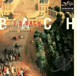 Orchestral Suites nos. 1, 3, & 4 by J. S. Bach ;   Bath Festival Orchestra ,   Yehudi Menuhin