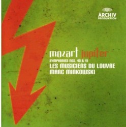 Symphonies nos. 40 & 41 by Mozart ;   Les Musiciens du Louvre ,   Marc Minkowski