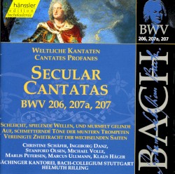 Secular Cantatas BWV 206, 207a, 207 by Johann Sebastian Bach ;   Gächinger Kantorei ,   Bach‐Collegium Stuttgart ,   Helmuth Rilling