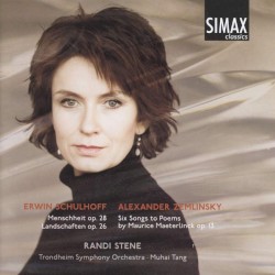Zemlinsky / Schulhoff by Erwin Schulhoff ,   Alexander Zemlinsky ;   Randi Stene ,   Trondheim Symphony Orchestra ,   Muhai Tang