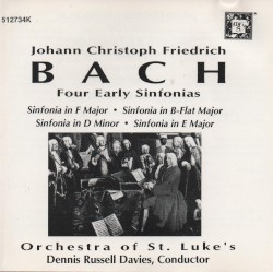 Four Early Sinfonias by Johann Christoph Friedrich Bach ;   Orchestra of St. Luke’s ,   Dennis Russell Davies