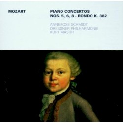 Piano Concertos Nos. 6, 6, 8 / Rondo K. 382 by Wolfgang Amadeus Mozart ;   Annerose Schmidt ,   Dresdner Philharmonie ,   Kurt Masur