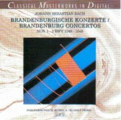 Brandenburg Concerto nos. 1, 2 & 3 by Johann Sebastian Bach ;   Philharmonia Slavonica ,   Karel Brazda