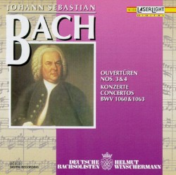 Ouvertùren Nos 3 & 4, Konzerte Concertos BWV 1060 & 1063 by Johann Sebastian Bach ;   Deutsche Bachsolisten ,   Helmut Winschermann