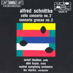 The Alfred Schnittke Edition, Volume 15: Cello Concerto no. 2 / Concerto Grosso no. 2 by Alfred Schnittke ;   Torleif Thedéen ,   Oleh Krysa ,   Malmö Symphony Orchestra ,   Lev Markiz