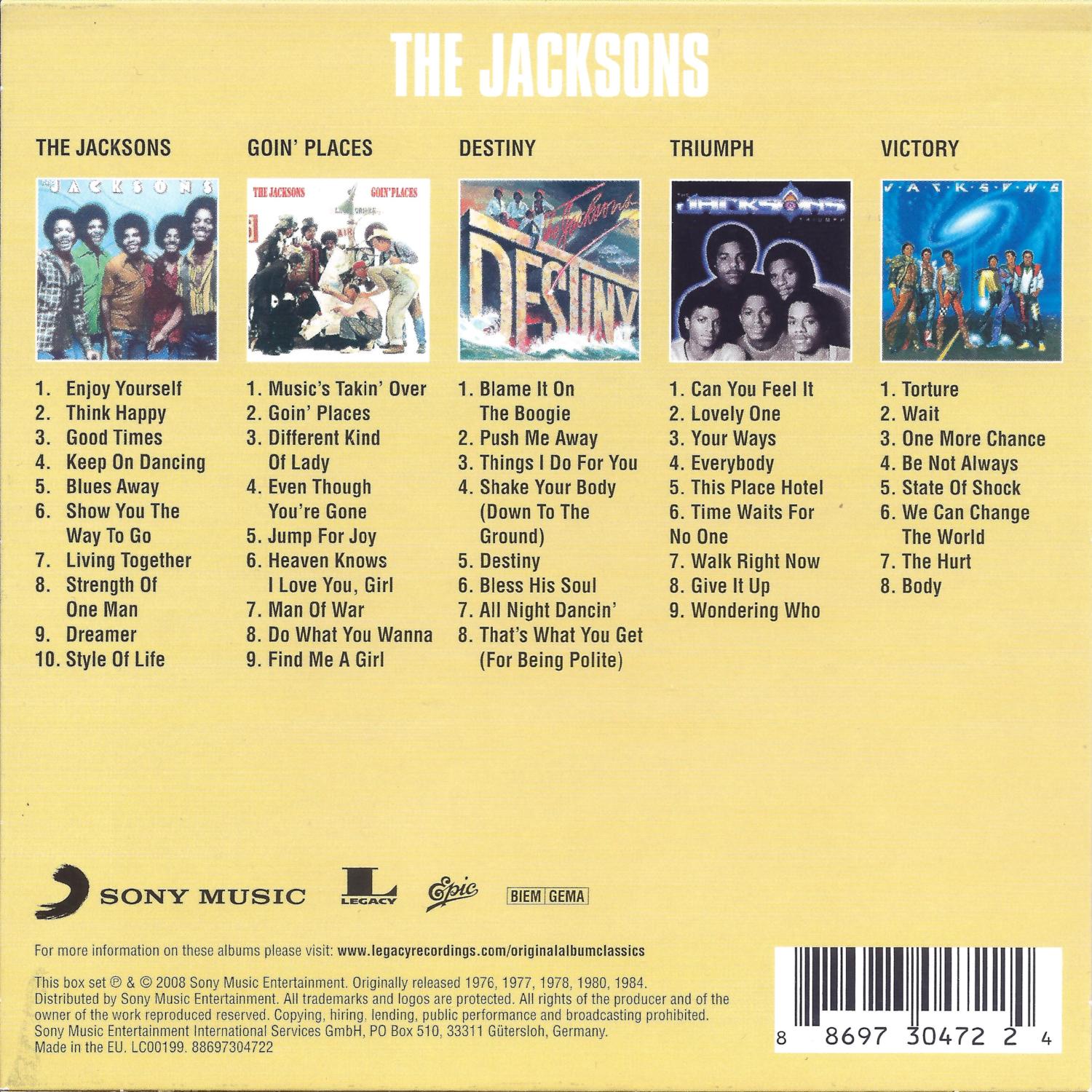 Release “Original Album Classics” by The Jacksons - Cover Art 