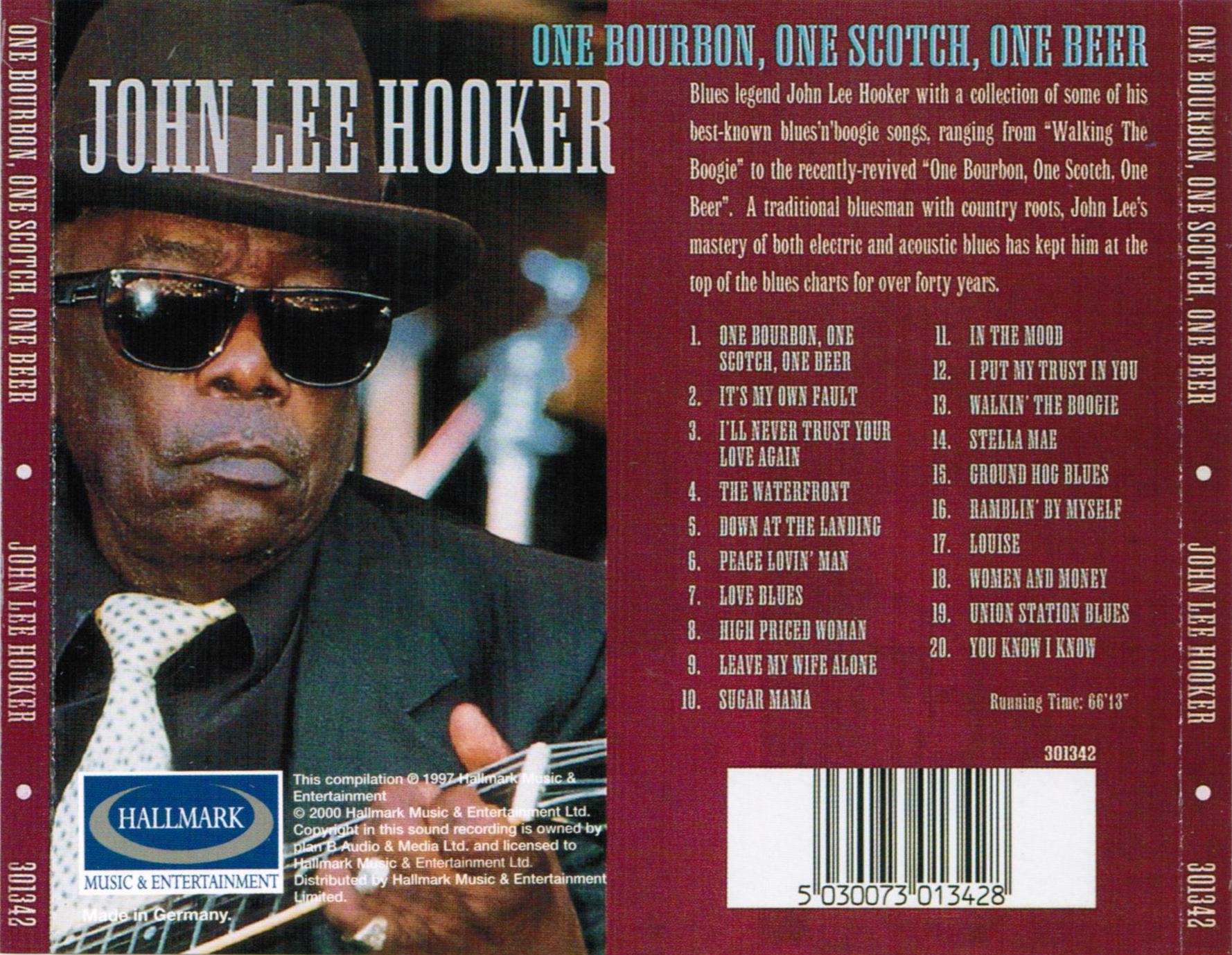 Release “One Bourbon, One Scotch, One Beer” by John Lee Hooker - Cover Art  - MusicBrainz