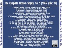 Release “The Complete Motown Singles, Volume 5: 1965” by Various 