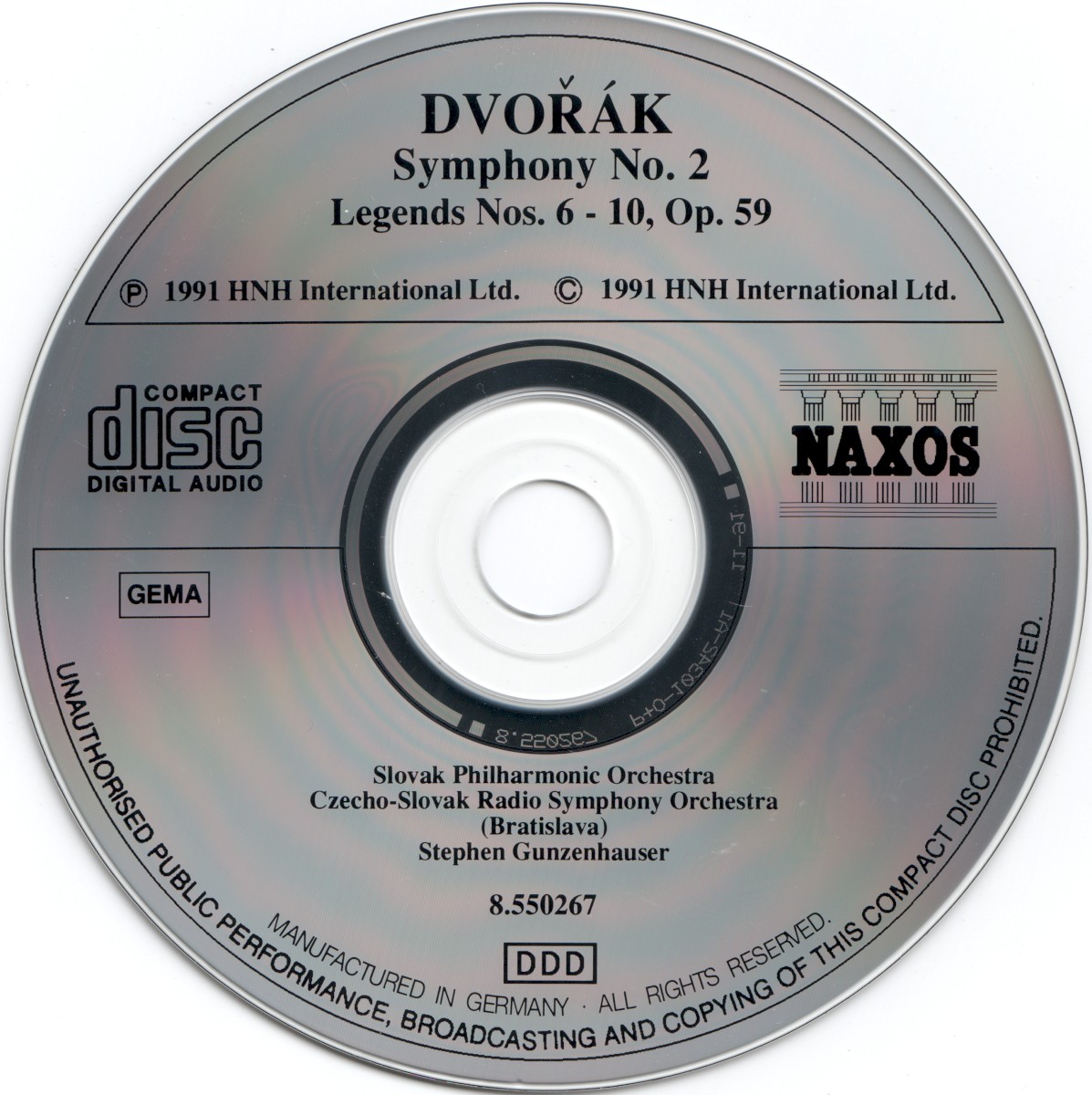 Release “Symphony no. 2 / Legends op. 59, nos. 6–10” by Dvořák